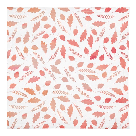 Watercolor Leaf Pattern Cotton Twill Napkin